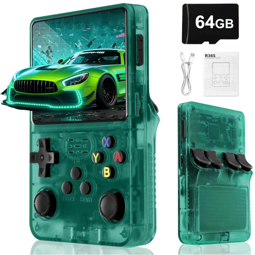 R36S Retro Handheld Gaming Device, 64GB Storage with 15000+ Built-in Games