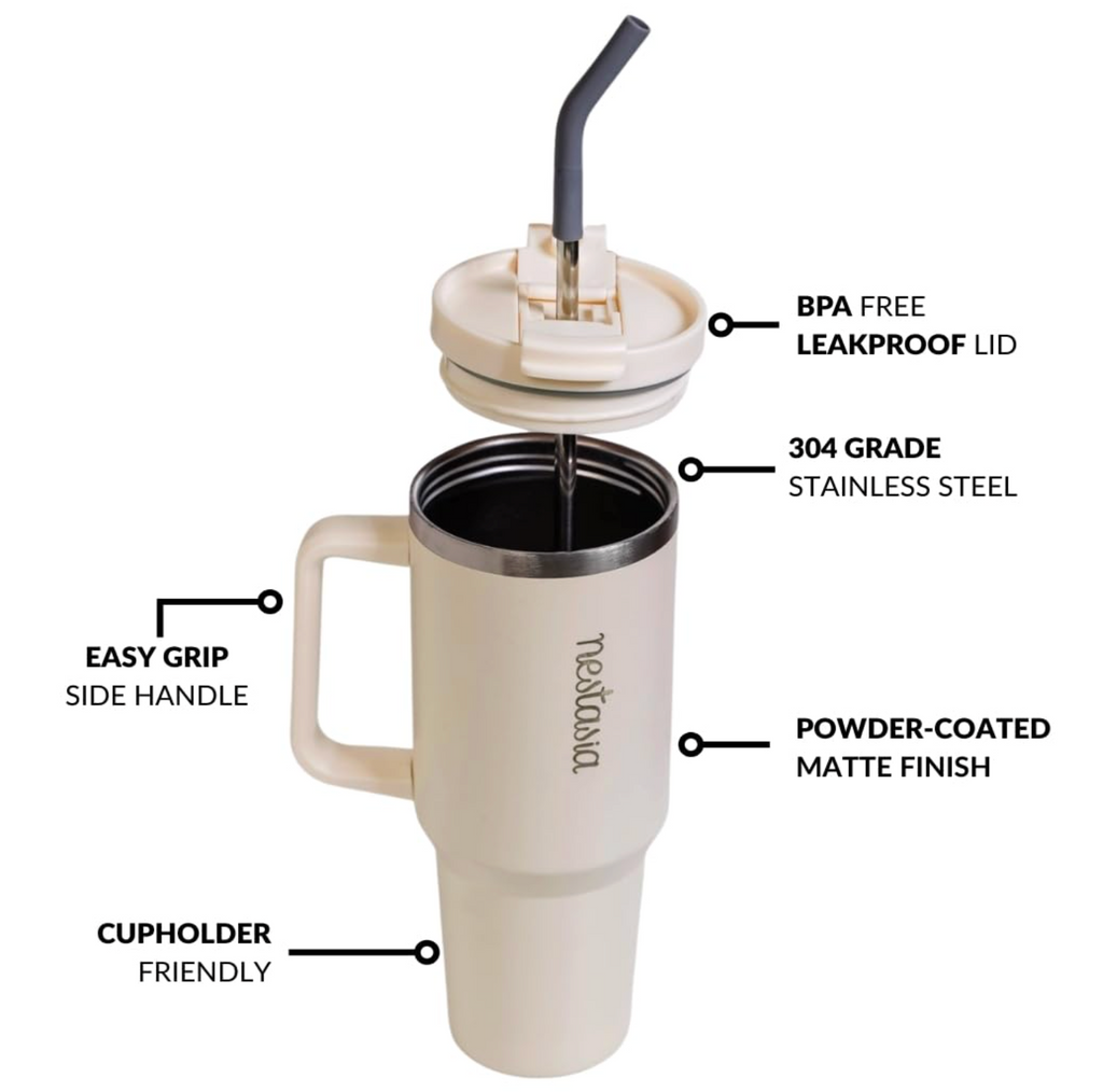 Nestasia GripSip40 Tumbler with Straw & Side Handle 1.2L