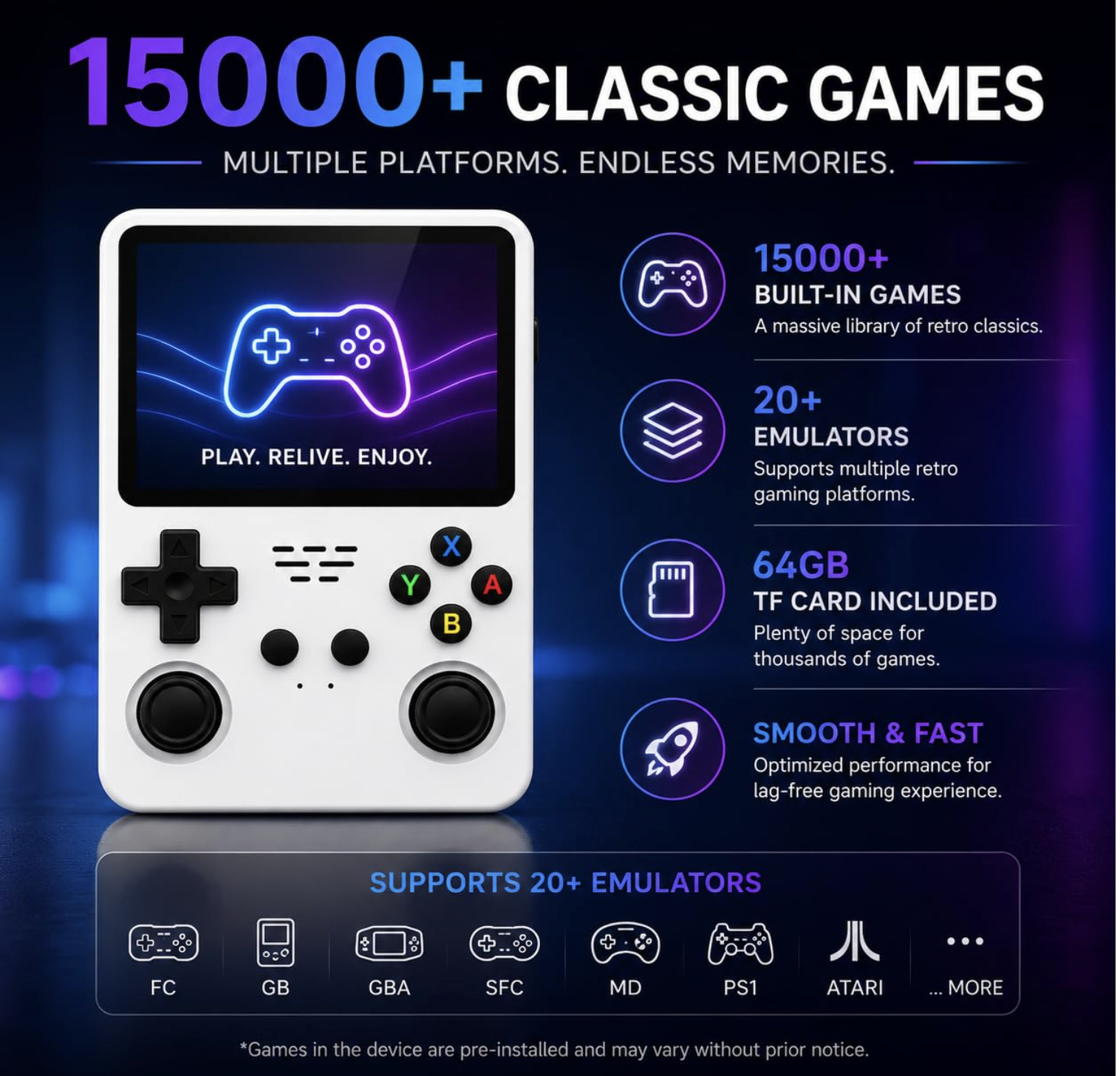 R36S Retro Handheld Gaming Device, 64GB Storage with 15000+ Built-in Games