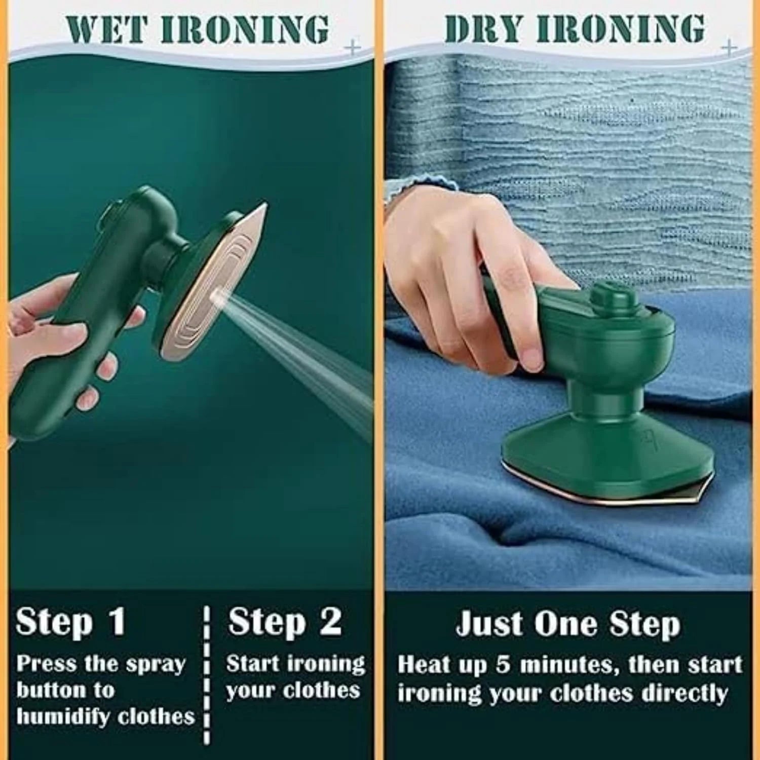 Portable Mini Iron with Spray