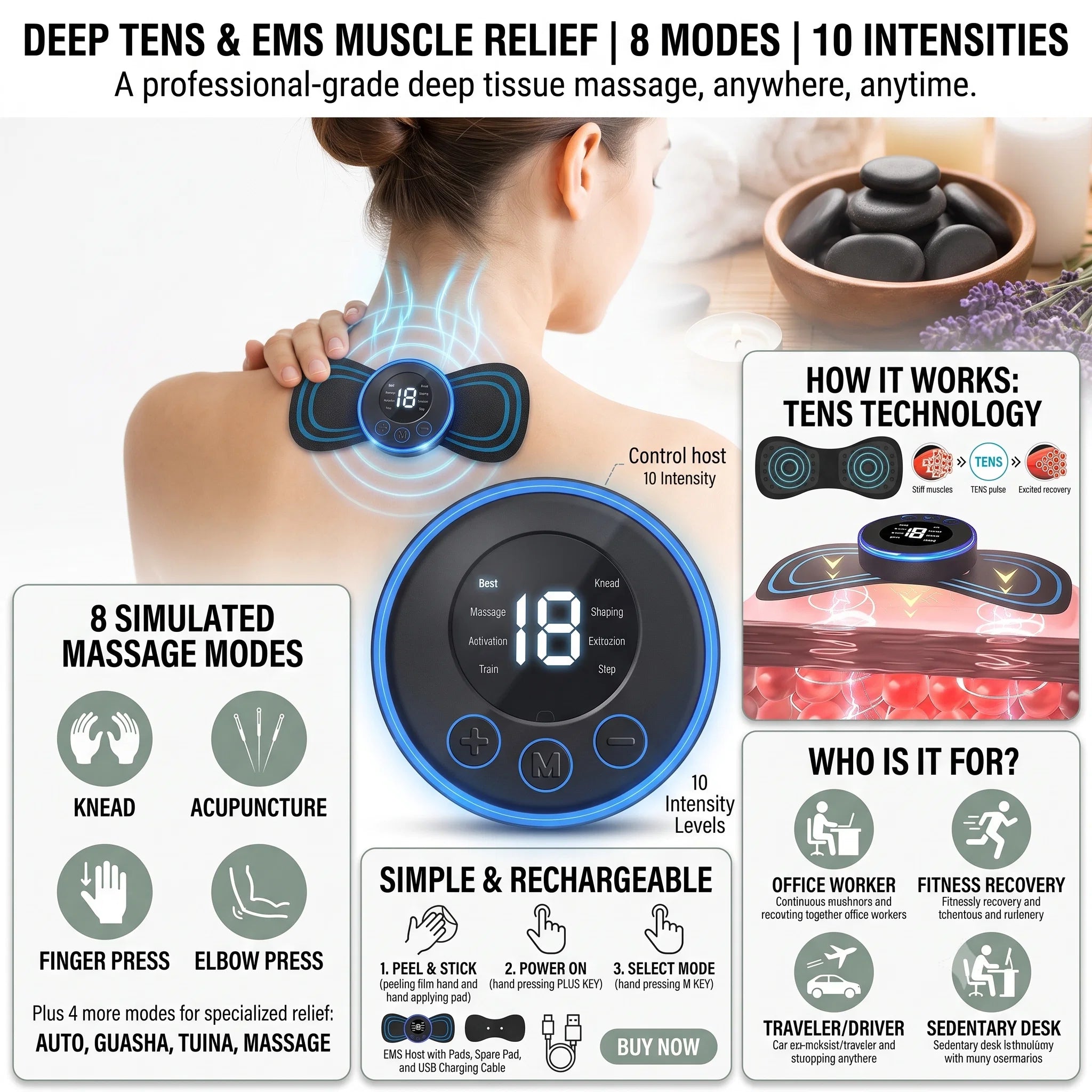 Desk Reset Mini Neck & Shoulder Massager