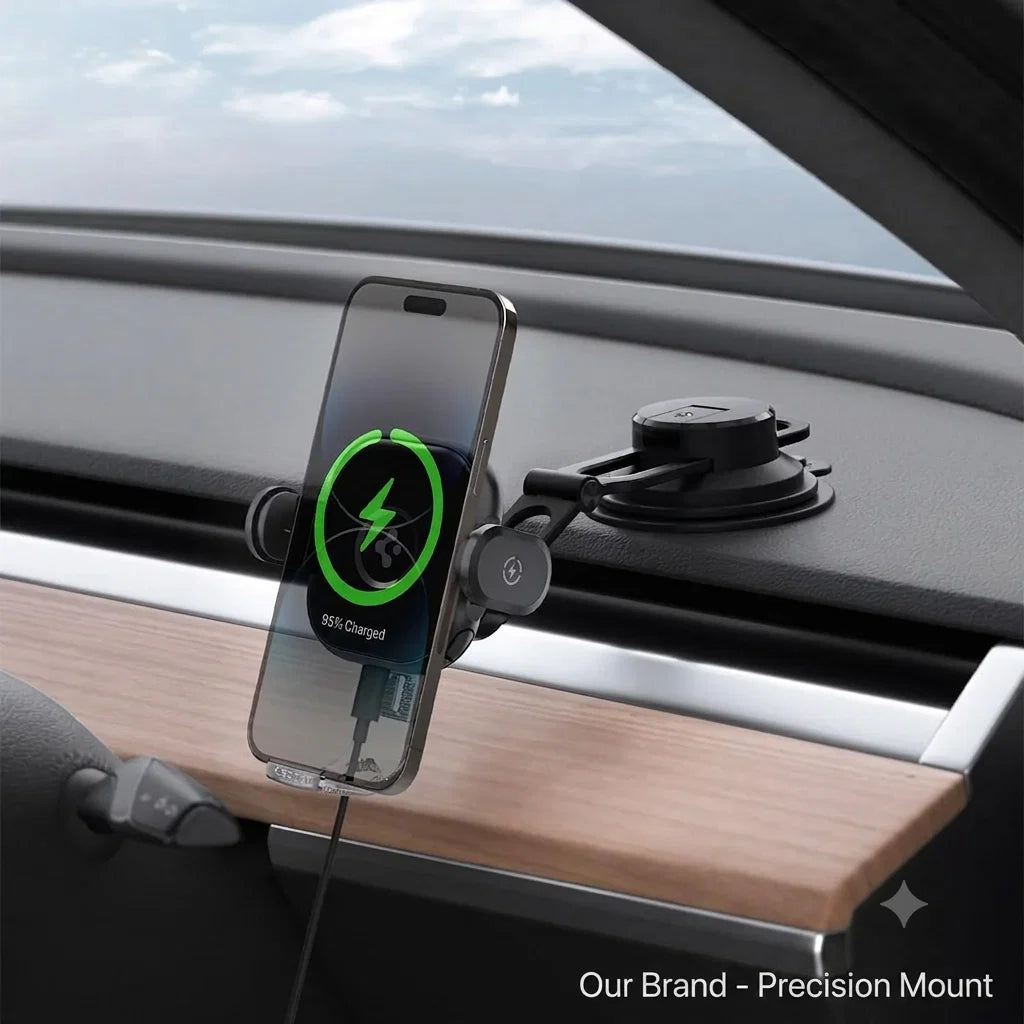 Fast Wireless Car Charger & Phone Holder Mount